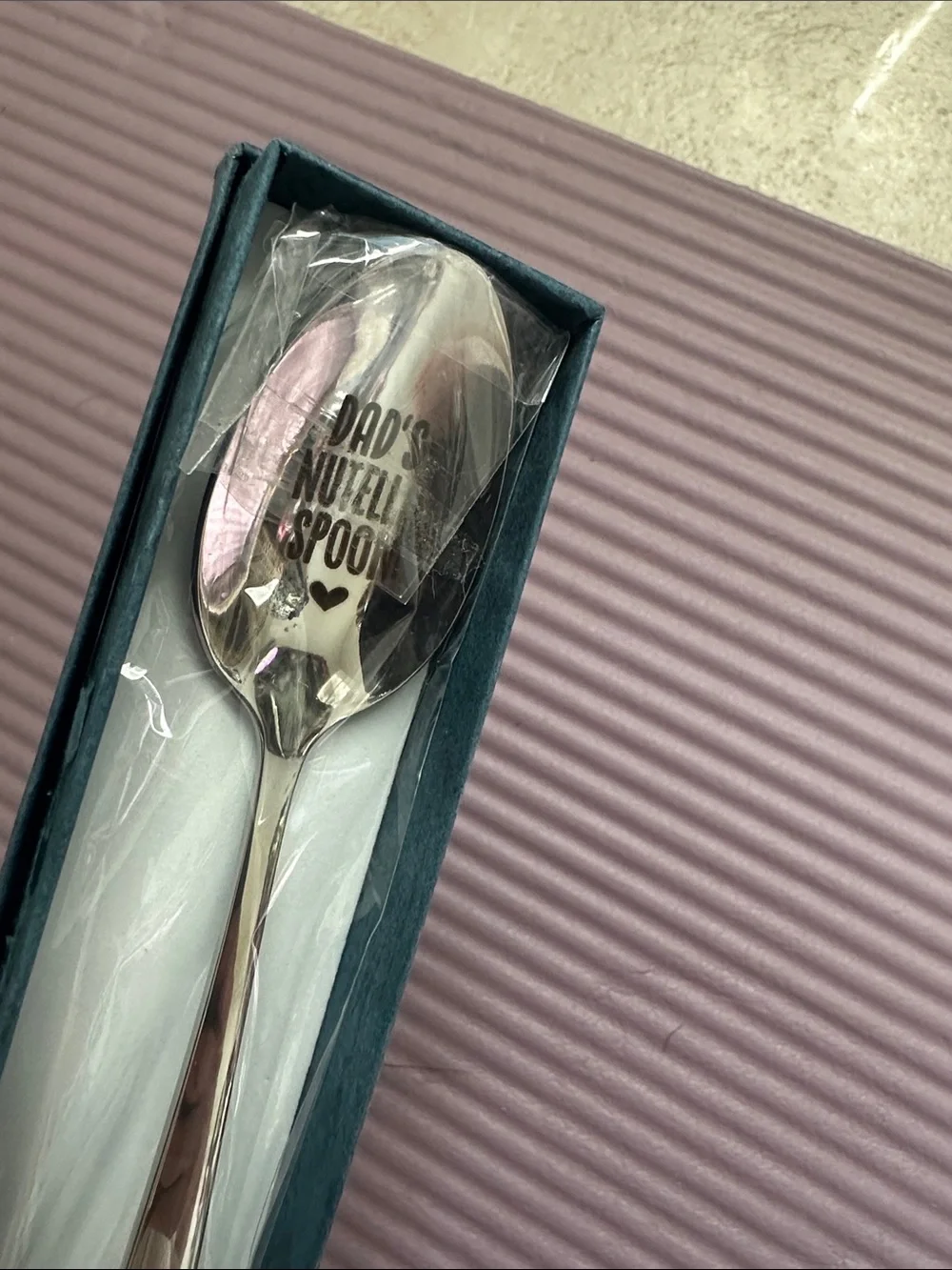 Engraved Stainless Steel 'DAD NUTELLA SPOON' in Silver